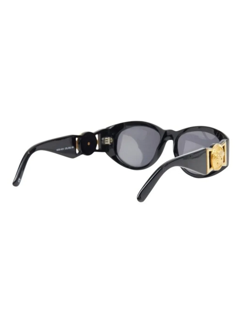 Versace Side Medusa Sunglasses Black Gold Acetate Eyewear